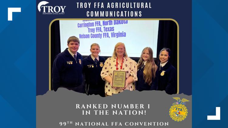 Troy FFA students place first in the nation in Agricultural Communications — KCEN (Central Texas), Pearland Schools news