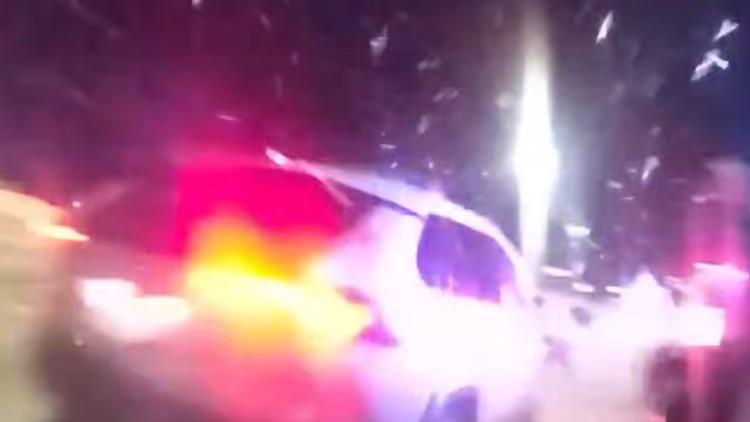 Video shows driver slam into Montgomery County deputy's vehicle on side of North Freeway — KHOU 11 (Houston)